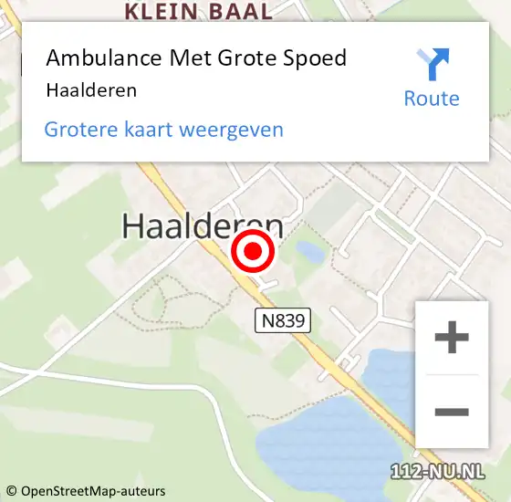 Locatie op kaart van de 112 melding: Ambulance Met Grote Spoed Naar Haalderen op 8 januari 2024 08:45
