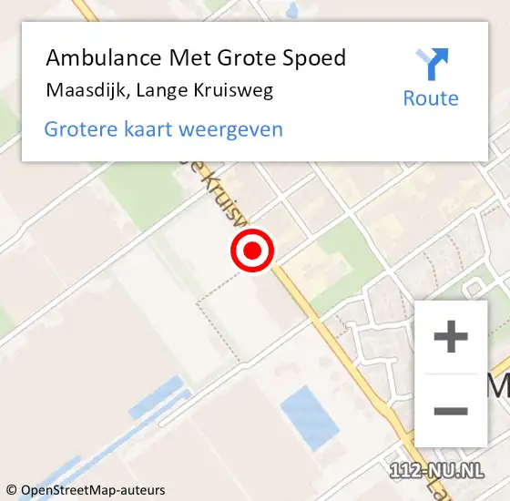 Locatie op kaart van de 112 melding: Ambulance Met Grote Spoed Naar Maasdijk, Lange Kruisweg op 8 januari 2024 09:41