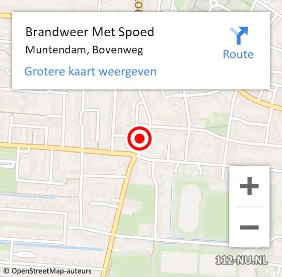 Locatie op kaart van de 112 melding: Brandweer Met Spoed Naar Muntendam, Bovenweg op 8 januari 2024 10:56