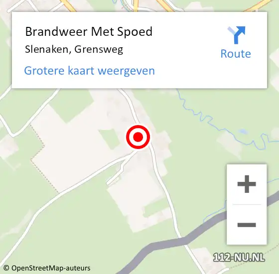 Locatie op kaart van de 112 melding: Brandweer Met Spoed Naar Slenaken, Grensweg op 8 januari 2024 11:03