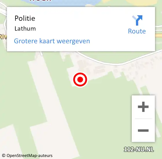 Locatie op kaart van de 112 melding: Politie Lathum op 8 januari 2024 11:24