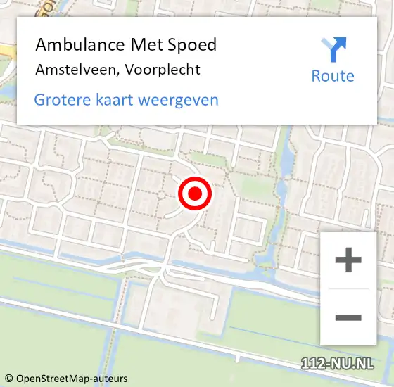 Locatie op kaart van de 112 melding: Ambulance Met Spoed Naar Amstelveen, Voorplecht op 8 januari 2024 11:36