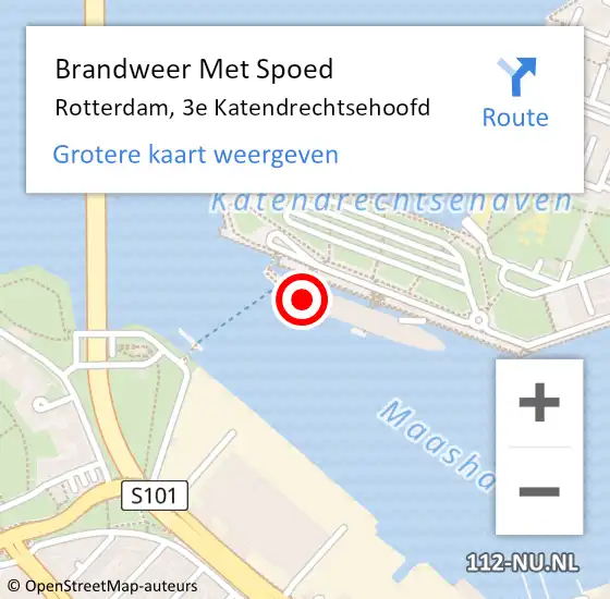 Locatie op kaart van de 112 melding: Brandweer Met Spoed Naar Rotterdam, 3e Katendrechtsehoofd op 8 januari 2024 14:52