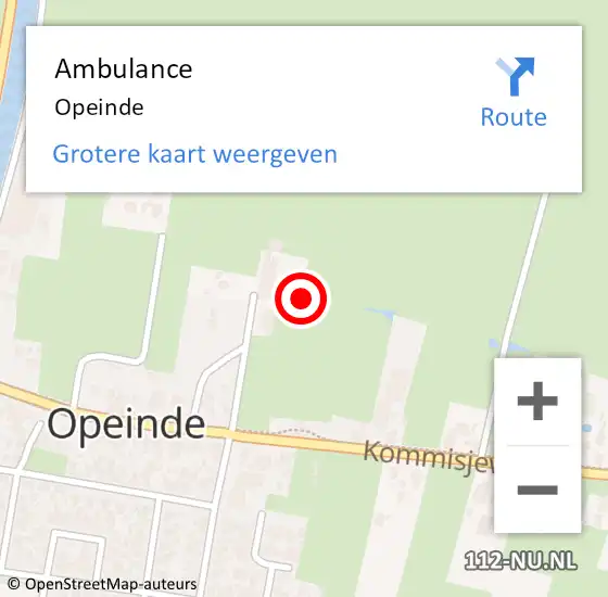 Locatie op kaart van de 112 melding: Ambulance Opeinde op 8 januari 2024 15:32