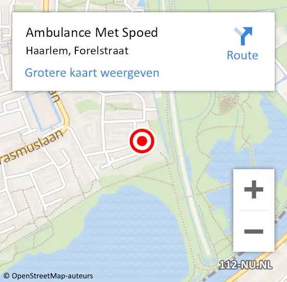 Locatie op kaart van de 112 melding: Ambulance Met Spoed Naar Haarlem, Forelstraat op 8 januari 2024 15:36