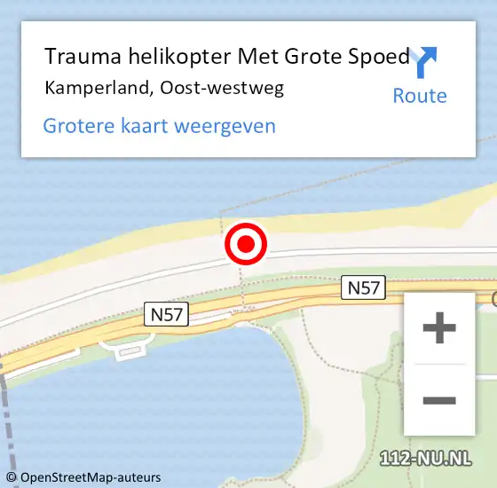Locatie op kaart van de 112 melding: Trauma helikopter Met Grote Spoed Naar Kamperland, Oost-westweg op 8 januari 2024 19:15