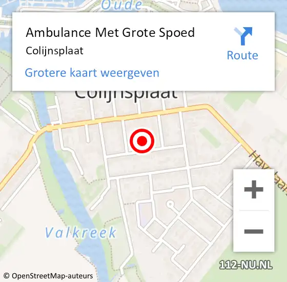 Locatie op kaart van de 112 melding: Ambulance Met Grote Spoed Naar Colijnsplaat op 8 januari 2024 19:19
