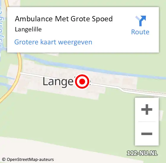 Locatie op kaart van de 112 melding: Ambulance Met Grote Spoed Naar Langelille op 9 januari 2024 01:16