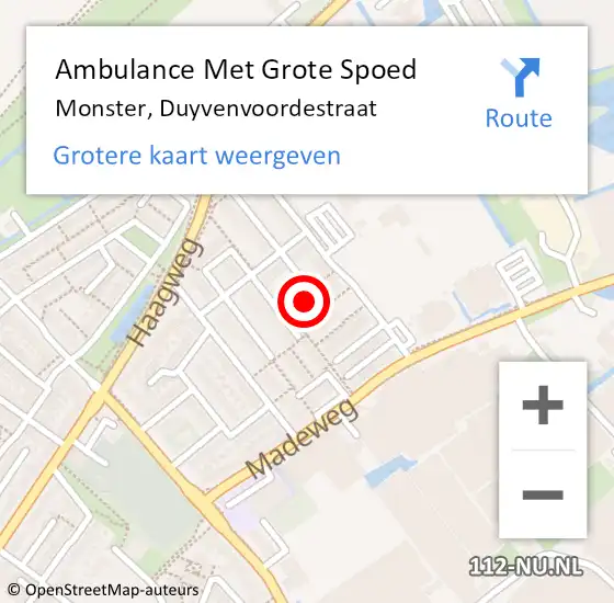Locatie op kaart van de 112 melding: Ambulance Met Grote Spoed Naar Monster, Duyvenvoordestraat op 9 januari 2024 02:49