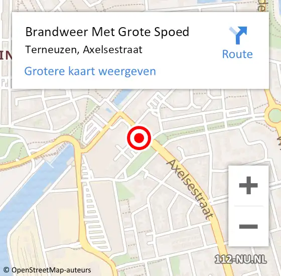 Locatie op kaart van de 112 melding: Brandweer Met Grote Spoed Naar Terneuzen, Axelsestraat op 9 januari 2024 03:17