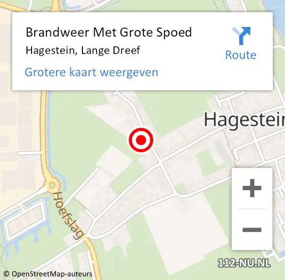 Locatie op kaart van de 112 melding: Brandweer Met Grote Spoed Naar Hagestein, Lange Dreef op 9 januari 2024 06:06