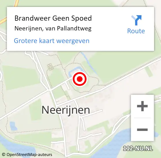 Locatie op kaart van de 112 melding: Brandweer Geen Spoed Naar Neerijnen, van Pallandtweg op 9 januari 2024 12:33