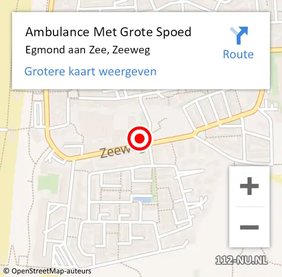 Locatie op kaart van de 112 melding: Ambulance Met Grote Spoed Naar Egmond aan Zee, Zeeweg op 9 januari 2024 18:00