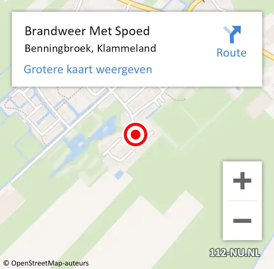 Locatie op kaart van de 112 melding: Brandweer Met Spoed Naar Benningbroek, Klammeland op 9 januari 2024 19:52