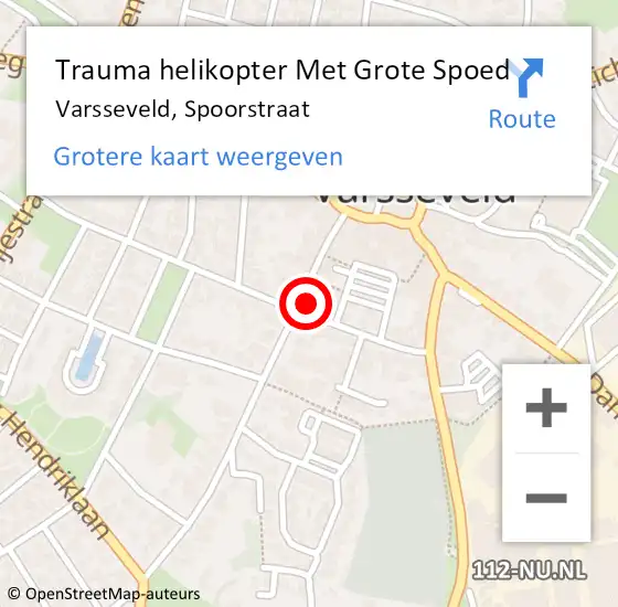 Locatie op kaart van de 112 melding: Trauma helikopter Met Grote Spoed Naar Varsseveld, Spoorstraat op 9 januari 2024 21:25
