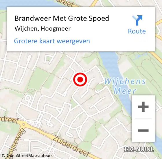 Locatie op kaart van de 112 melding: Brandweer Met Grote Spoed Naar Wijchen, Hoogmeer op 9 januari 2024 22:31