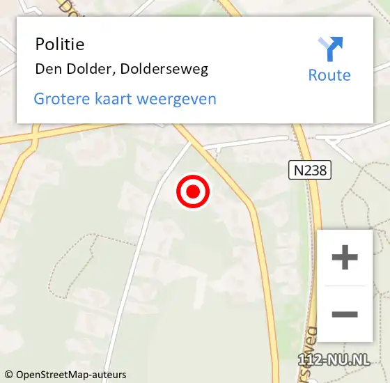 Locatie op kaart van de 112 melding: Politie Den Dolder, Dolderseweg op 10 januari 2024 08:00