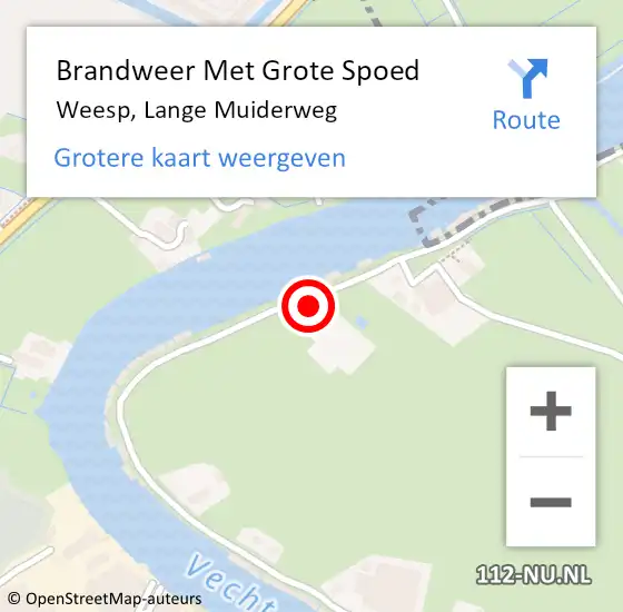 Locatie op kaart van de 112 melding: Brandweer Met Grote Spoed Naar Weesp, Lange Muiderweg op 10 januari 2024 08:48