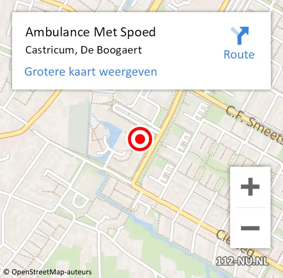 Locatie op kaart van de 112 melding: Ambulance Met Spoed Naar Castricum, De Boogaert op 10 januari 2024 08:54