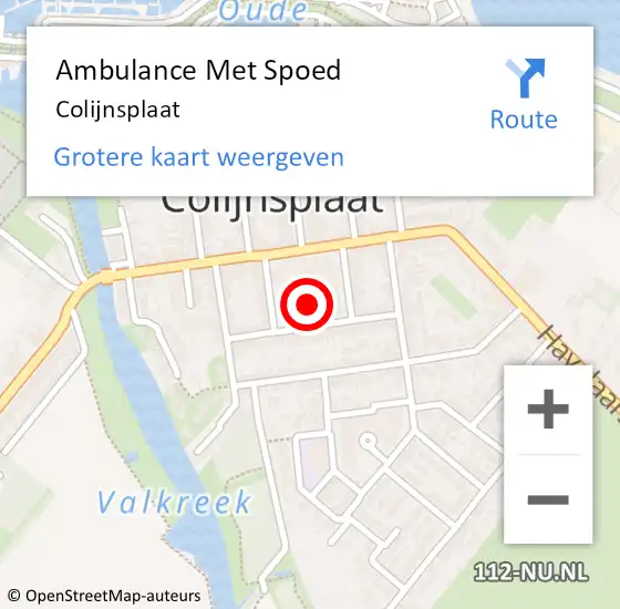 Locatie op kaart van de 112 melding: Ambulance Met Spoed Naar Colijnsplaat op 10 januari 2024 08:57