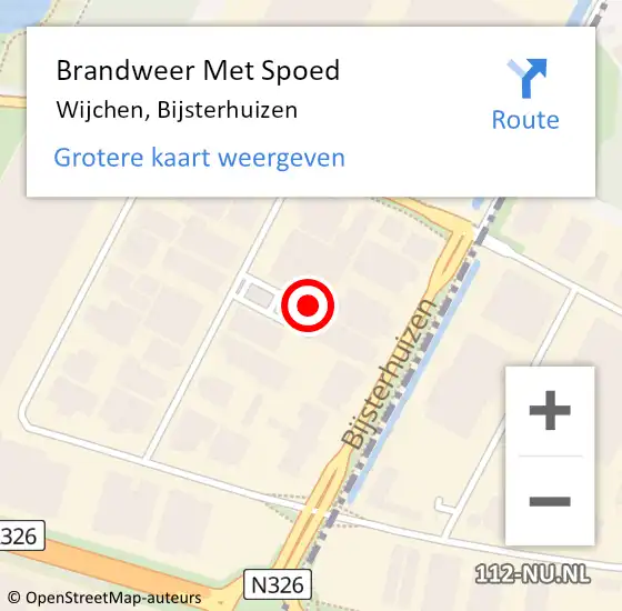 Locatie op kaart van de 112 melding: Brandweer Met Spoed Naar Wijchen, Bijsterhuizen op 10 januari 2024 13:37