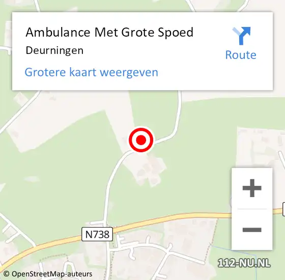 Locatie op kaart van de 112 melding: Ambulance Met Grote Spoed Naar Deurningen op 10 januari 2024 16:15