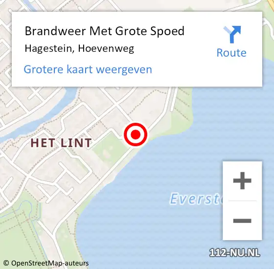 Locatie op kaart van de 112 melding: Brandweer Met Grote Spoed Naar Hagestein, Hoevenweg op 10 januari 2024 16:15