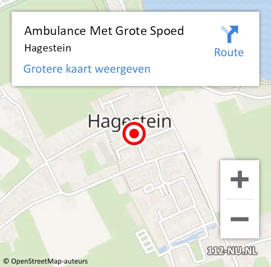 Locatie op kaart van de 112 melding: Ambulance Met Grote Spoed Naar Hagestein op 10 januari 2024 16:20