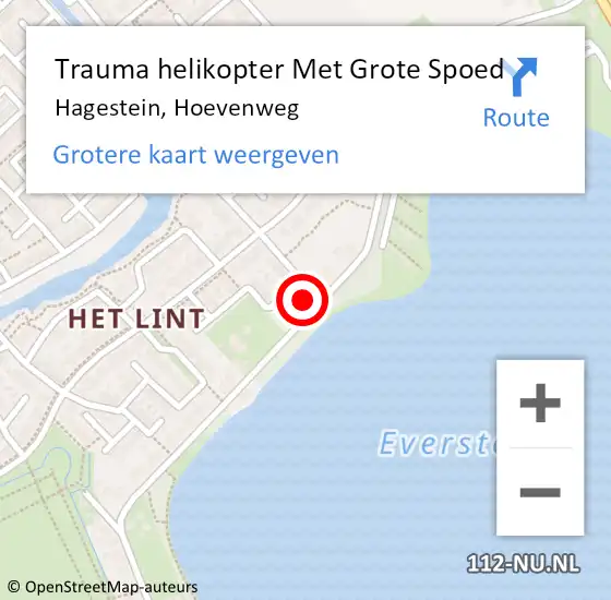 Locatie op kaart van de 112 melding: Trauma helikopter Met Grote Spoed Naar Hagestein, Hoevenweg op 10 januari 2024 16:21