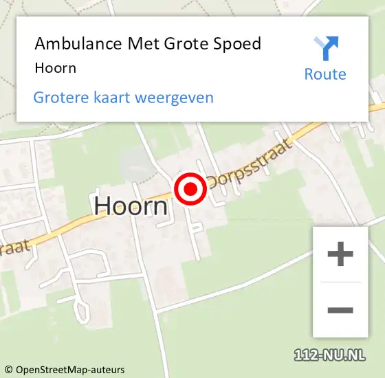 Locatie op kaart van de 112 melding: Ambulance Met Grote Spoed Naar Hoorn op 10 januari 2024 17:39