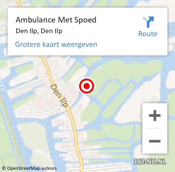 Locatie op kaart van de 112 melding: Ambulance Met Spoed Naar Den Ilp, Den Ilp op 10 januari 2024 20:17