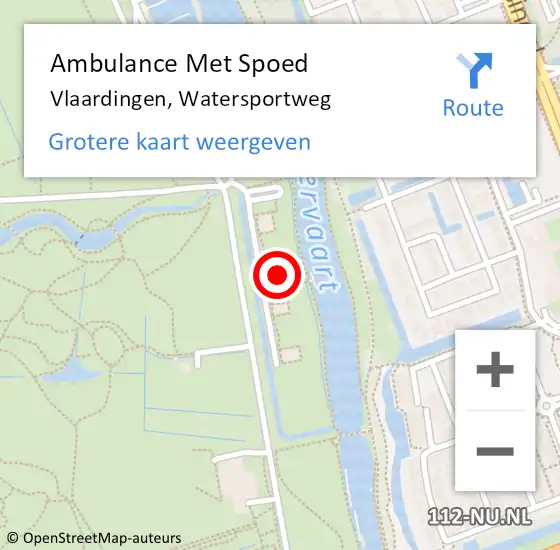 Locatie op kaart van de 112 melding: Ambulance Met Spoed Naar Vlaardingen, Watersportweg op 10 januari 2024 20:47