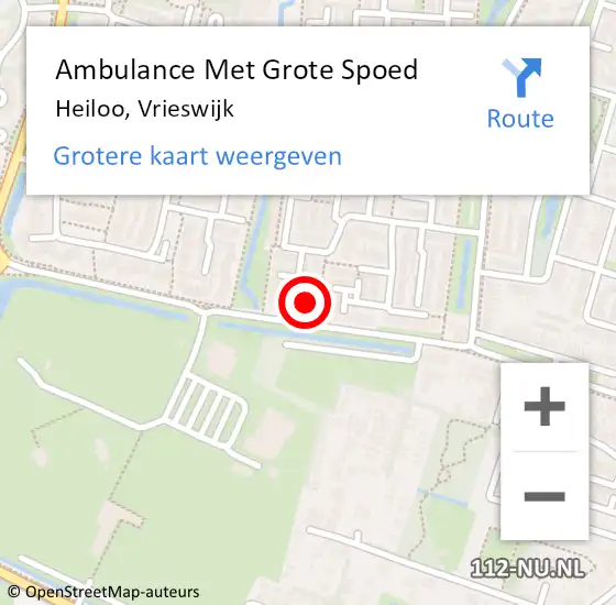 Locatie op kaart van de 112 melding: Ambulance Met Grote Spoed Naar Heiloo, Vrieswijk op 11 januari 2024 00:23