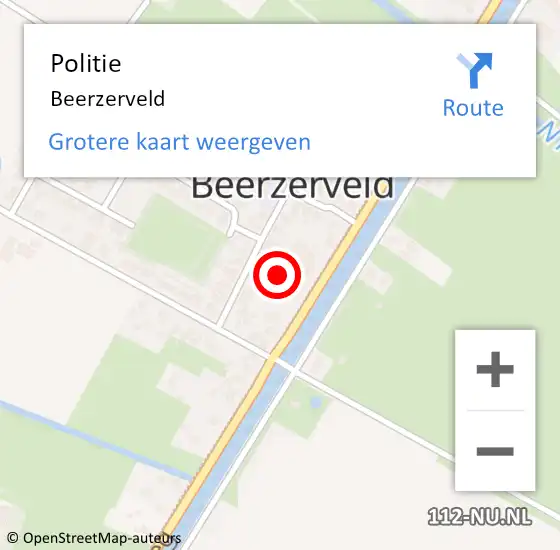 Locatie op kaart van de 112 melding: Politie Beerzerveld op 11 januari 2024 05:51