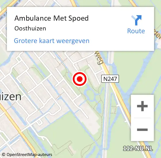 Locatie op kaart van de 112 melding: Ambulance Met Spoed Naar Oosthuizen op 11 januari 2024 06:48