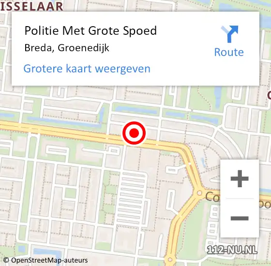 Locatie op kaart van de 112 melding: Politie Met Grote Spoed Naar Breda, Groenedijk op 11 januari 2024 08:20