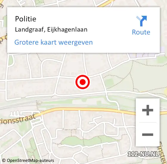 Locatie op kaart van de 112 melding: Politie Landgraaf, Eijkhagenlaan op 11 januari 2024 09:26