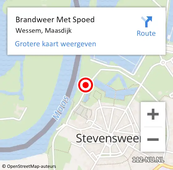 Locatie op kaart van de 112 melding: Brandweer Met Spoed Naar Wessem, Maasdijk op 11 januari 2024 11:45