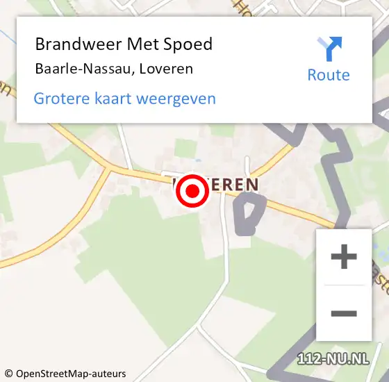 Locatie op kaart van de 112 melding: Brandweer Met Spoed Naar Baarle-Nassau, Loveren op 11 januari 2024 14:47