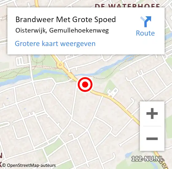 Locatie op kaart van de 112 melding: Brandweer Met Grote Spoed Naar Oisterwijk, Gemullehoekenweg op 11 januari 2024 16:30