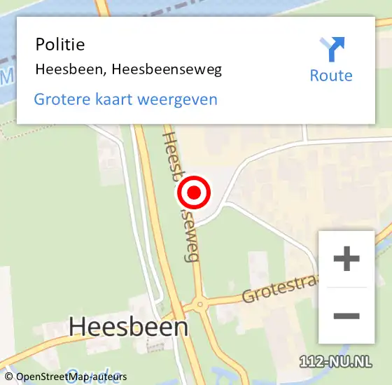 Locatie op kaart van de 112 melding: Politie Heesbeen, Heesbeenseweg op 11 januari 2024 19:12