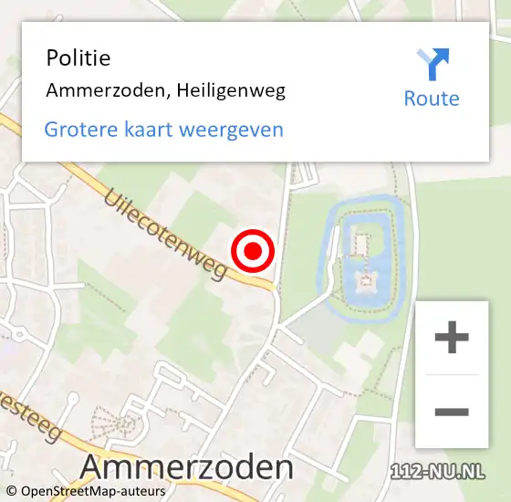 Locatie op kaart van de 112 melding: Politie Ammerzoden, Heiligenweg op 11 januari 2024 20:03