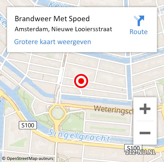 Locatie op kaart van de 112 melding: Brandweer Met Spoed Naar Amsterdam, Nieuwe Looiersstraat op 11 januari 2024 20:09