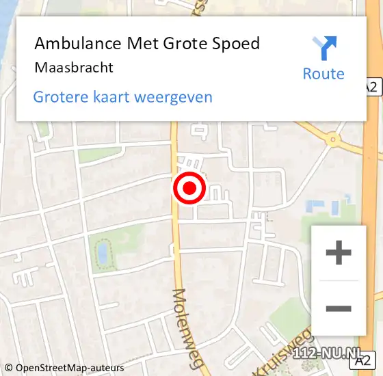 Locatie op kaart van de 112 melding: Ambulance Met Grote Spoed Naar Maasbracht op 11 januari 2024 21:42
