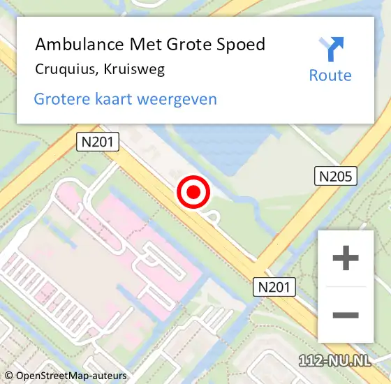 Locatie op kaart van de 112 melding: Ambulance Met Grote Spoed Naar Cruquius, Kruisweg op 11 januari 2024 21:49