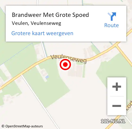 Locatie op kaart van de 112 melding: Brandweer Met Grote Spoed Naar Veulen, Veulenseweg op 11 januari 2024 23:05