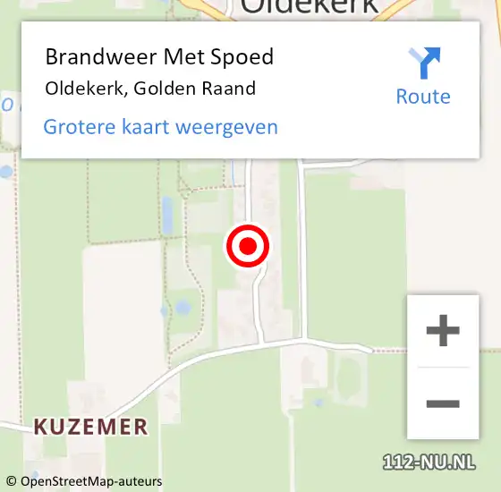 Locatie op kaart van de 112 melding: Brandweer Met Spoed Naar Oldekerk, Golden Raand op 11 januari 2024 23:20