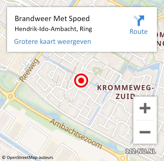Locatie op kaart van de 112 melding: Brandweer Met Spoed Naar Hendrik-Ido-Ambacht, Ring op 11 januari 2024 23:48
