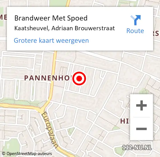 Locatie op kaart van de 112 melding: Brandweer Met Spoed Naar Kaatsheuvel, Adriaan Brouwerstraat op 12 januari 2024 08:18