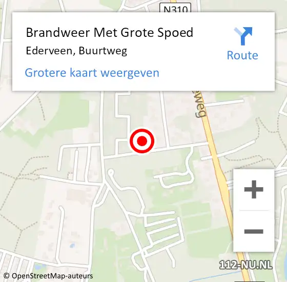 Locatie op kaart van de 112 melding: Brandweer Met Grote Spoed Naar Ederveen, Buurtweg op 12 januari 2024 09:15